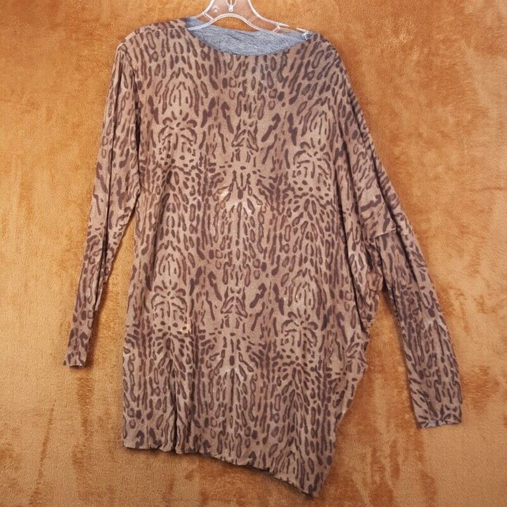 YIGAL AZROUEL Womens Dress Size 1 Small Tan Pullover Mini Dolman Asymmetric